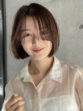 ガーデンヨコハマ(GARDEN YOKOHAMA) ボブ ミディアム 内巻き アプリコットオレンジ 前髪なし