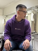 メリケンバーバーショップ フクオカ(MERICAN BARBERSHOP FUK)&nbsp;ハイライトマッシュパーマウルフアッシュブラック