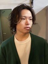 【ステップボーンカット】メンズミディアムパーマ