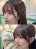 韓国柏顔周り縮毛矯正髪質改善レイヤー前髪カット韓国風ヘアボブ