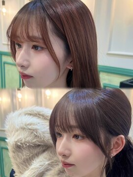 ロンドジェネルーズ 柏(Lond generous) 韓国柏顔周り縮毛矯正髪質改善レイヤー前髪カット韓国風ヘアボブ