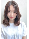 ラベンダーミルクティー刈り上げマッシュショートくすみベージュ