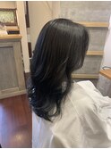 ダークアッシュグレー×ロングヘア