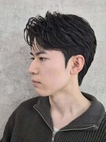 エイル 北堀江(Eir) ガイルヘア ダウンパーマ シースルー コンマショート 韓国風