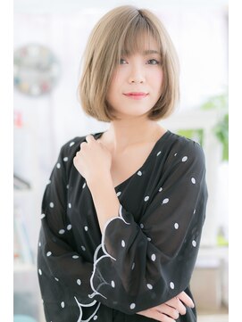 ミック 日暮里店(miq) 個性派カラーで格上げ★小顔前下がりボブa