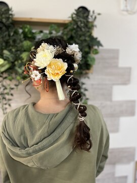 ロカット サロン(Roquat Salon) 袴あみおろしアレンジ【ヘアセット/立川/浴衣/成人式/袴着付け】