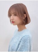 ハイトーンハニーベージュボブ