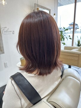 フェリーチェ(felice) 外ハネボブ ピンクブラウン