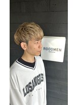 ルーメン 岐阜(ROOO MEN)&nbsp;メンズマッシュカットツーブロックミルクティーベージュカラー