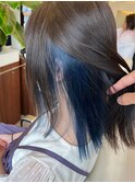 インナーカラーブルー/ミディアム