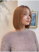 イメチェン外ハネボブ美髪ワイドバングレイヤー縮毛矯正/大宮