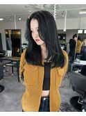 オリーブベージュカーキグレージュハイライトグラデーション