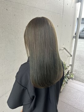 アチーブ ヘア デザイン(achieve hair design) 艶髪ストレートロングヘア×透明感オリーブグレージュ20代30代