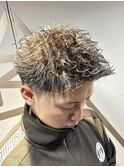 スパイキーショートメンズショート刈り上げツイストパーマ