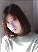 柔らかブラウン×ナチュラル艶ボブ