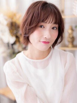 ミルクティーピンクくせ毛風ハッシュカットa志木20代30代40代