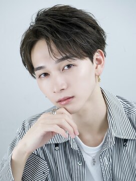 エイド 本店(aid) メンズショートニュアンスアップバング刈り上げツーブロック眉毛