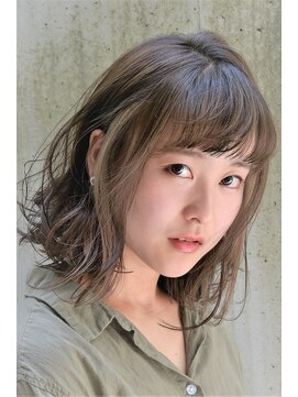 美容室ピュール(PUUR) インナーカラー×外ハネボブ/厚めバング/アッシュブラウン