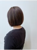 ミニボブ  × 白髪ぼかしハイライト