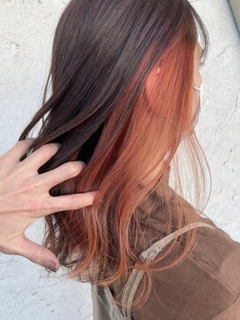 ダブル(W) インナーカラー☆オレンジ