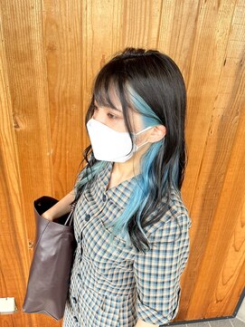 マドラス(MADRAS) インナーカラー×ブルー