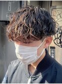 992ツイストスパイラルパーマツーブロック刈り上げモテ髪パーマ