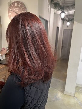 サンバイセライロ 千葉(SAN. by celilo) カシスピンク＊似合わせレイヤーカット