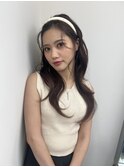 韓国ヘアくびれヘアヨシンモリ顔周りレイヤー20代