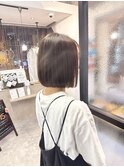 大人可愛いボブアッシュブラウン