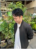 rireニュアンスパーマカルマパーマベリーショートダークアッシュ