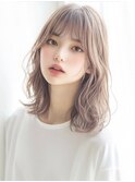 ☆ホワイトグレージュミニウルフデジタルパーマチェリーブラウン