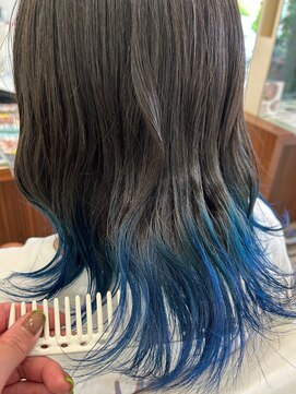 ヘアーアンドエステ ハラダ 滝ノ水店(Hair&Esthe Harada) エンドカラー/ブルーカラー/くびれロング