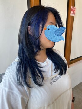 サラビューティーサイト 志免店(SARA Beauty Sight) 【あんstyle】ロングウルフにインナー！サファイアカラー！