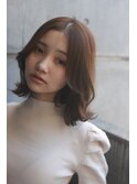 大人可愛いミディアムレイヤーセンターパート吉祥寺