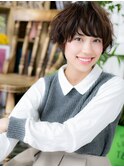 シアーグレージュくせ毛風小顔ショートパーマh4川口20代30代40代