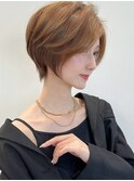 みね.前下がりひし形ショートで大人可愛く！30代40代50代面長