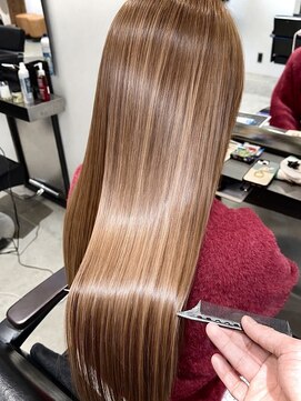 フリック 京都河原町店(FLICK) ★ミディアムレイヤー/グレーブラウン/ミルクティーベージュ