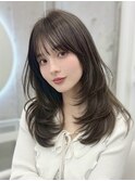 レイヤーカット 透明感カラー 韓国レイヤー ハッシュカット