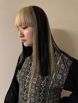 イェン(Yen.) ミックスカラーデザインカラーブロックカラー切りっぱなしロング