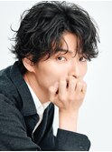 原宿メンズパーマルーズパーマシャドウパーマセンターパート緩め