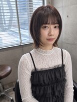 ヘアーサロン 6(hair salon) シースルーバング×軽やかショートウルフボブ/ダークブラウン