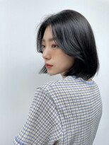 【韓国スタイル】韓国ボブ×ブルーバイオレットカラー