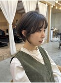 重すぎないカラー グレージュ×ショートボブ 横浜ショート
