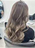シークレットハイライト バレイヤージュ 白髪ぼかしハイライト