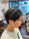 メンズセンターパート