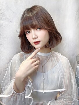 ロンドローズ 名古屋(Lond damaskRose) ブリーチ 学割 オリーブベージュ レイヤーカット リタッチ 167