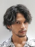 波巻きスパイラルパーマツイストパーママッシュメンズパーマ束感