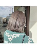 【光彩カラー】くびれミディ暗髪グレージュ ..~*.(屋外自然光)