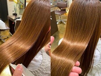 シャンプーボーイ ヒノ(SHAMPOO BOY Hino)の写真/ナチュラルストレートが叶う◇髪質改善トリートメントとの相乗効果で美シルエットに♪[佐世保/相浦]