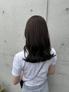 アチーブ ヘア デザイン(achieve hair design) ナチュラルブラウン艶カラー小顔レイヤーセミロングヘア20代30代